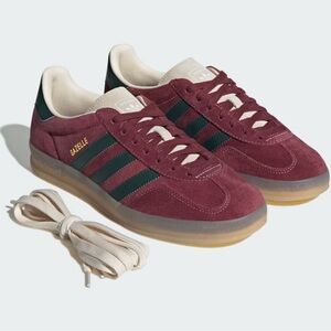 Adidas Gazelle Burgundy and Dark Green Sneakers